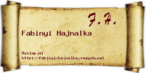 Fabinyi Hajnalka névjegykártya